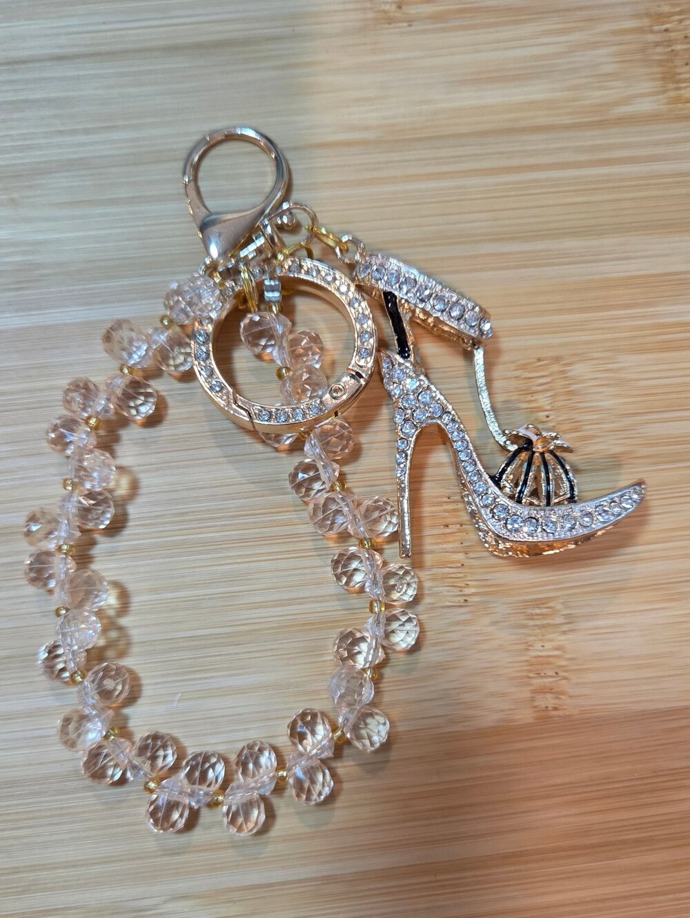 Sparkly Crystal Encrusted High Heel Keychain - With Beautiful Wristlet! - Picture 9 of 16